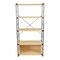 Leisuremod Brentwood Etagere Bookcase with Black Powder Coated Steel Frame And Melamine Board Shelves - Natural Wood